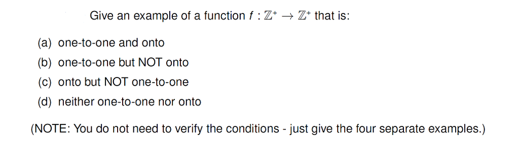 Solved Give An Example Of A Function F Z Z That Is Chegg Com