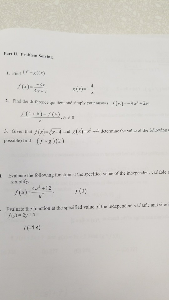 Solved Find F G X F X 8x 4x 7 G X 4 X F Chegg Com