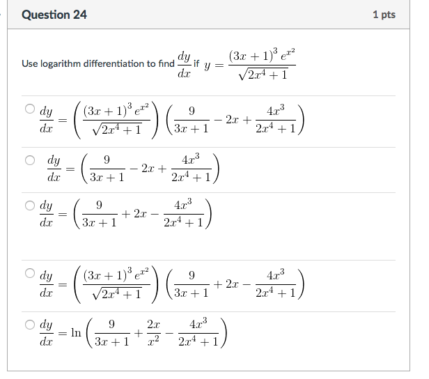 Solved Use Logarithm Differentiation To Find If Dy Dx If Y Chegg Com