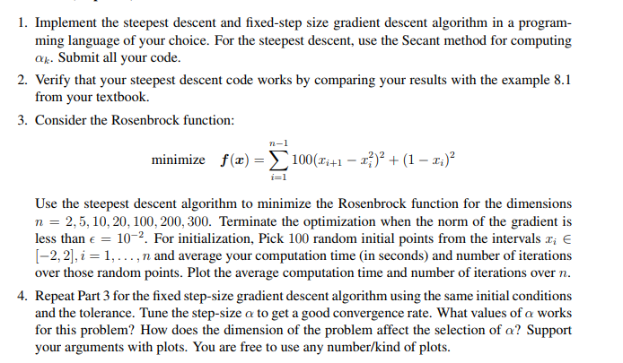 7: An example of steepest descent optimization steps.