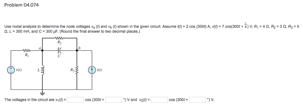 Solved Use Nodal Analysis To Determine The Node Voltages Chegg Com