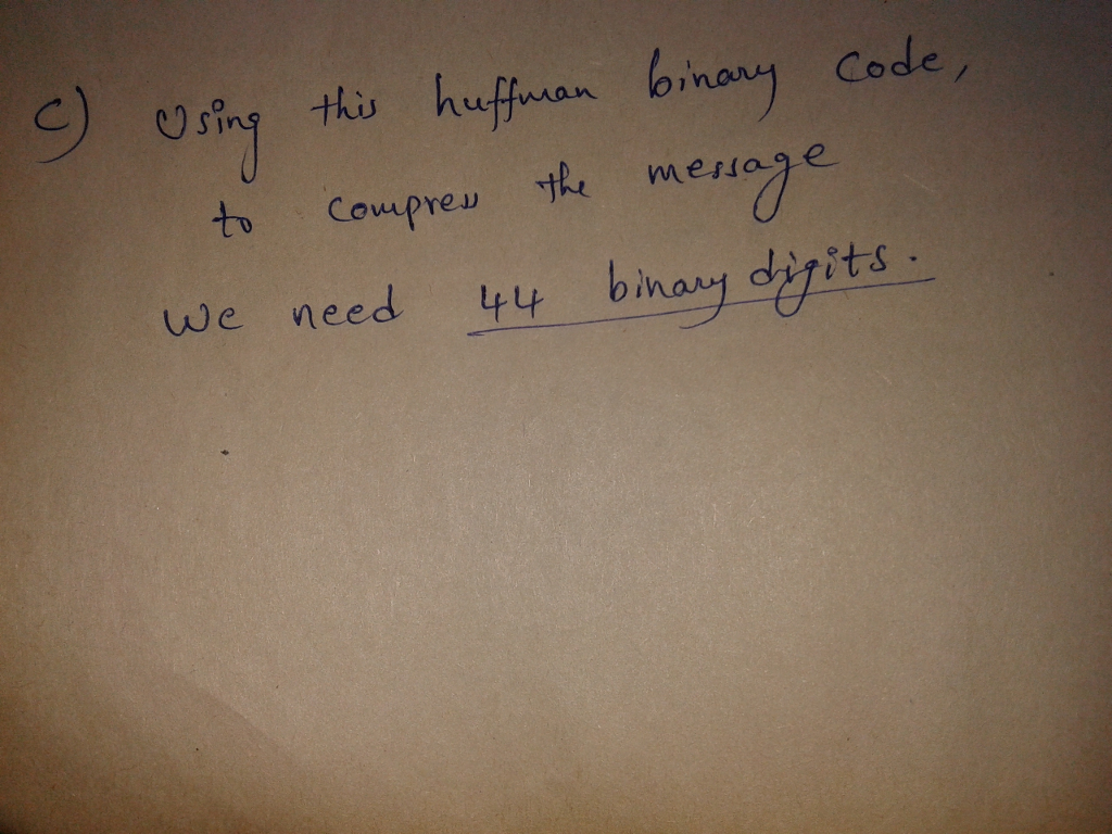 Answered! a. use the entropy function to compute the necessary number of binary digits required to encode the message... 2