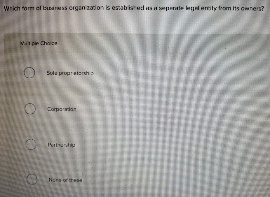 Established Business Organization Of Which Is Form Solved: ...