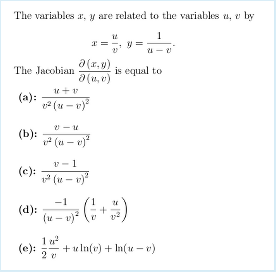 Solved The Variables X Y Are Related To The Variables U Chegg Com