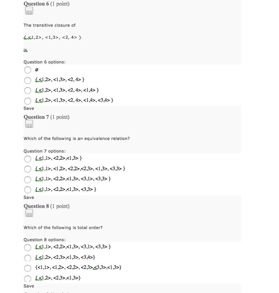 Solved The Transitive Closure Of 1 2 1 3 Chegg Com