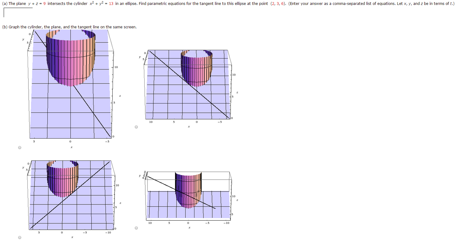 A The Plane Y Z 9 Intersects The Cylinder X 2 Chegg Com