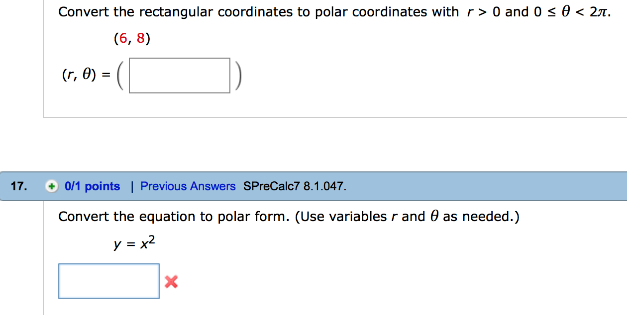 Solved Convert the rectangular coordinates to polar  Chegg.com