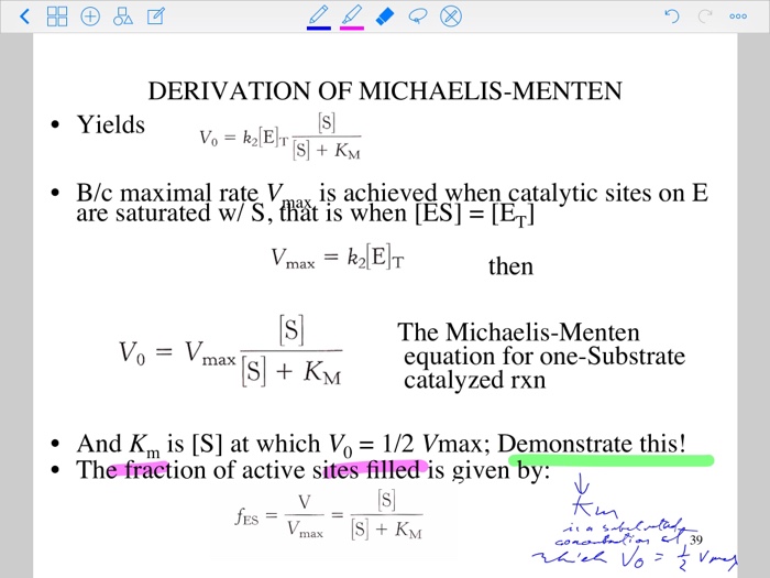 Solved Derivation Of Michaelis Menten Yields B C Maximal Chegg Com