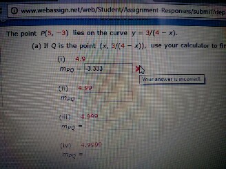 The Point P 5 3 Lies On The Curve Y 3 4 X Chegg Com