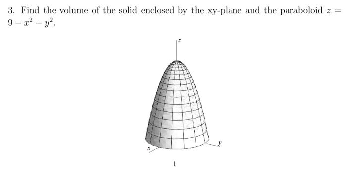 Solved Find The Volume Of The Solid Enclosed By The Xy Plane Chegg Com