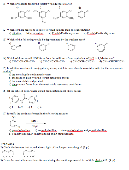 general organic chemistry questions and answers