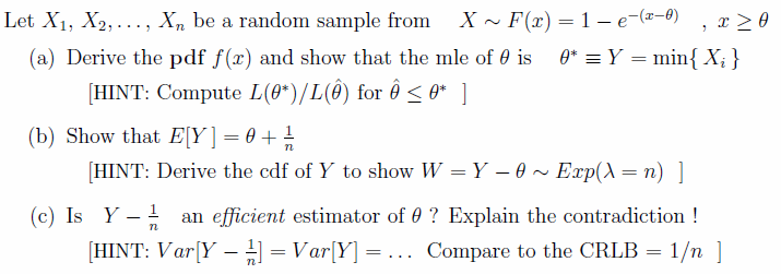 Solved Lei X X X Be A Random Sample From X Chegg Com