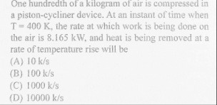 Solved One Hundredth Of A Kilogram Of Air Is Compressed I Chegg Com