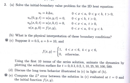 Solved 2 A Solve The Initial Boundary Value Problem Fo Chegg Com