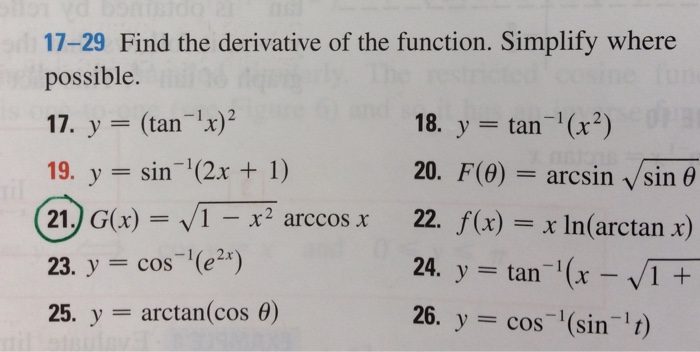 Solved Find The Derivative Of The Function Simplify Wher Chegg Com