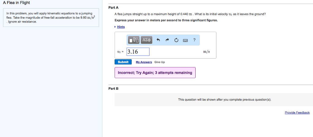 A Flea In Flight Part A In This Problem You Will Chegg 