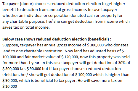 Question & Answer: Why would a taxpayer elect the reduced deduction election? Be sure to discuss the election and provide examp..... 1