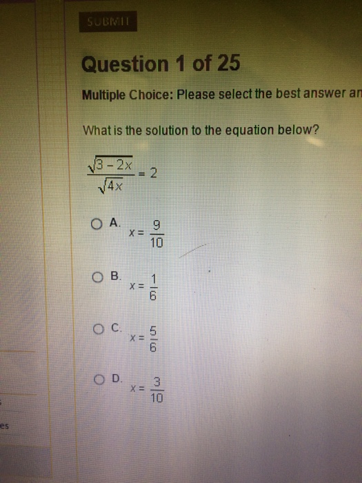 Solved What is the solution to the equation below? | Chegg.com