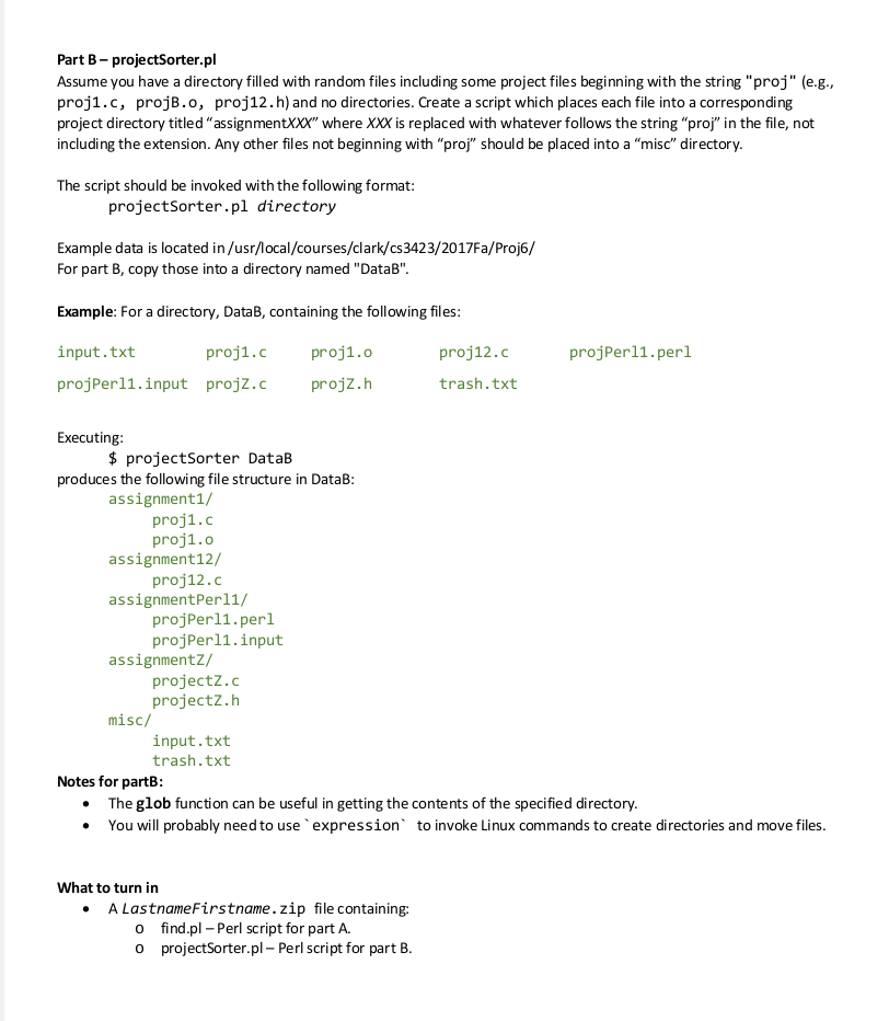 Solved Project 6 Perl This Assignment Has Two Parts Eac Chegg Com