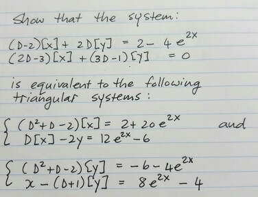 Solved Show That The System D 2 X 2d Y 2 4e Chegg Com