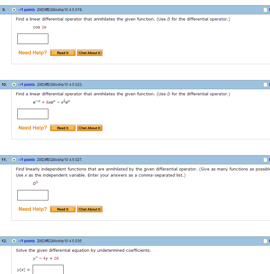 Solved Solve The Given Differential Equation By Undetermi Chegg Com