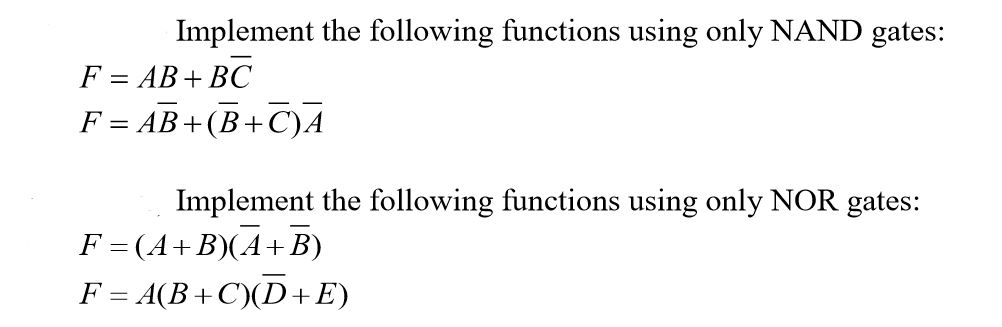 Solved Implement The Following Functions Using Only Nand Chegg Com