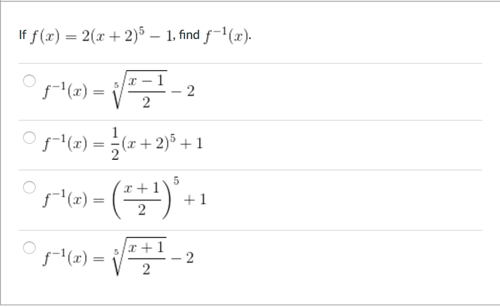 If F X 2 X 2 5 1 Find F 1 X F 1 X 5 Chegg Com