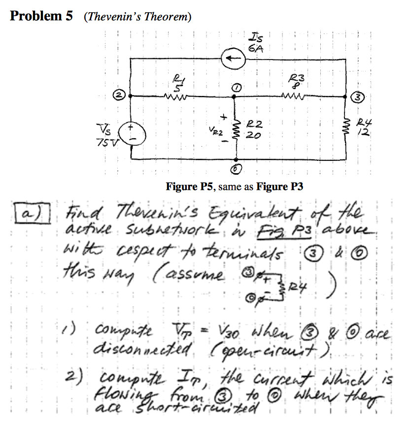 Solved Problem 5 Thevenins Theorem Sa R2 2 22 20 Fi