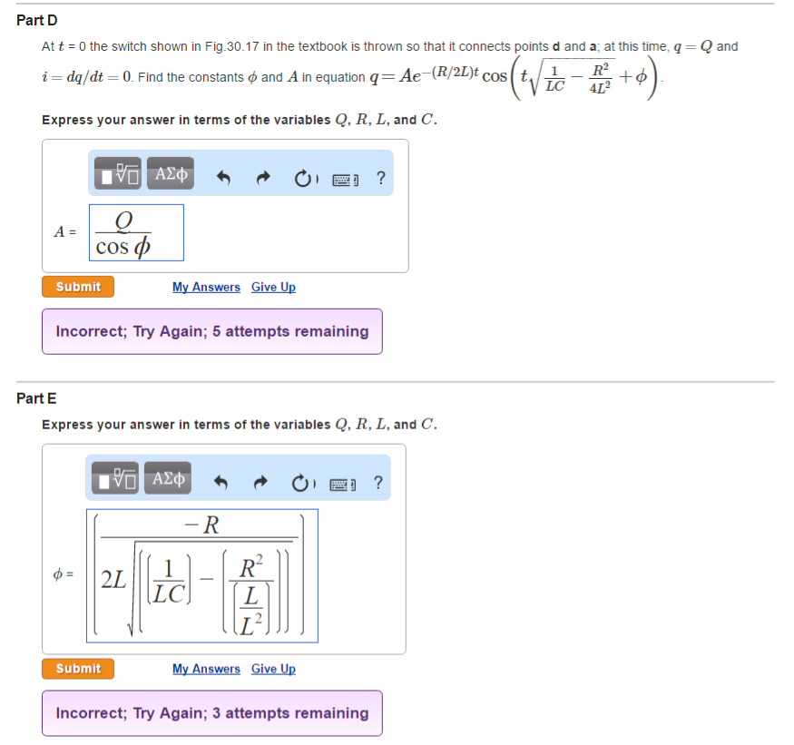 At T 0 The Switch Shown In Fig 30 17 In The Chegg Com