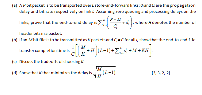 A A P Bit Packet Is To Be Transported Over L Chegg Com