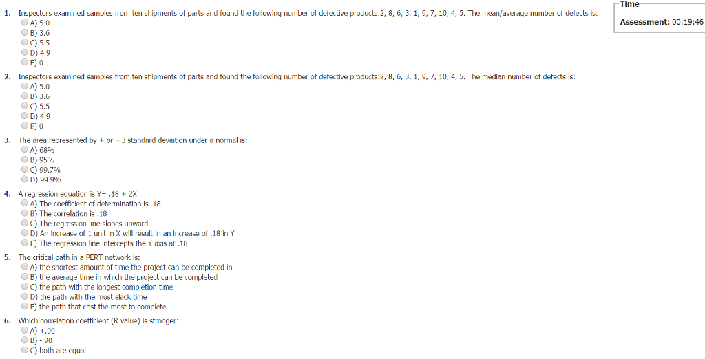Solved Inspectors Examined Samples From Ten Shipments Of Chegg Com