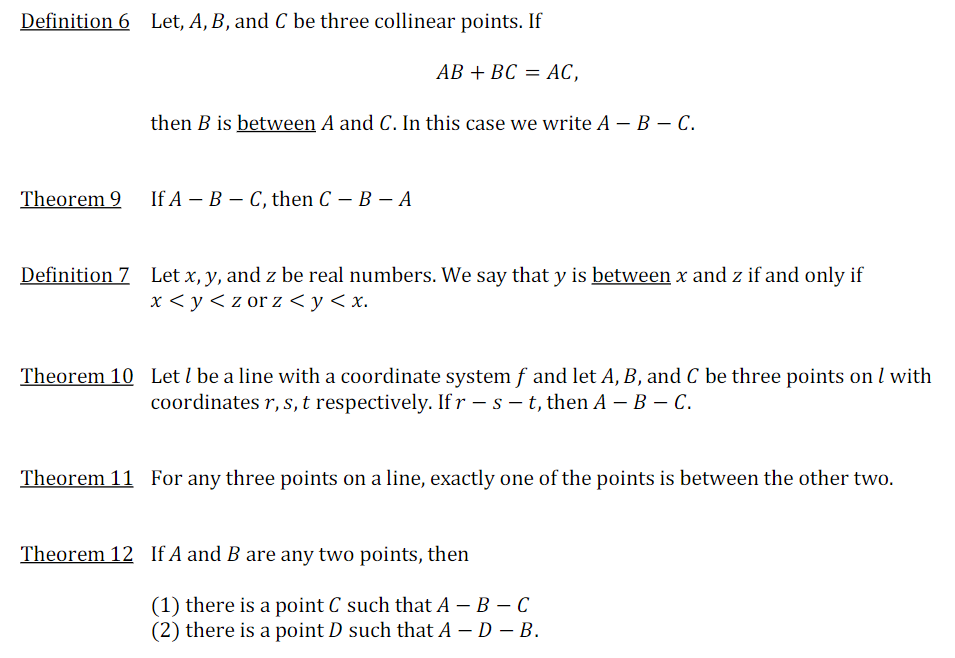 Solved Definition 6 Let A B And C Be Three Collinear P Chegg Com