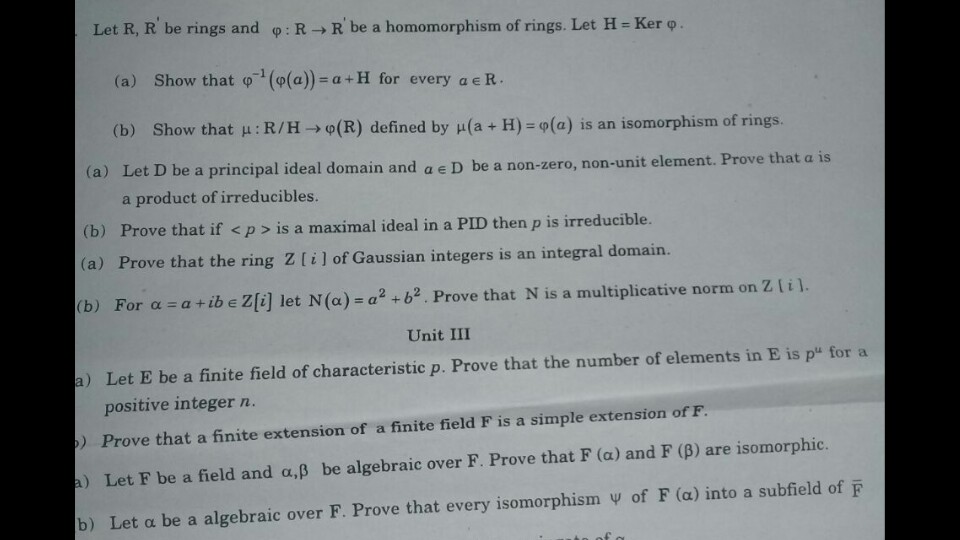 Let R R Be Rings And F R R Be A Homomorphism Chegg Com