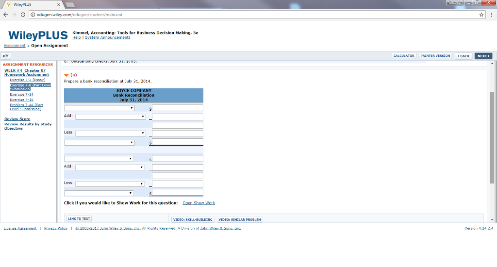 Wileyplus accounting homework answers chapter 6 06 image