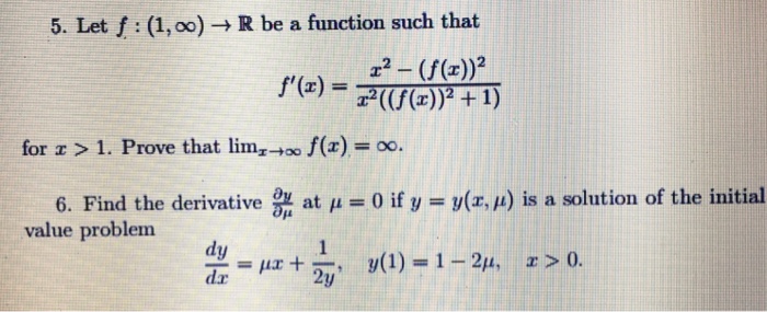 Solved Let F 1 Infinity Rightarrow R Be A Function Su Chegg Com