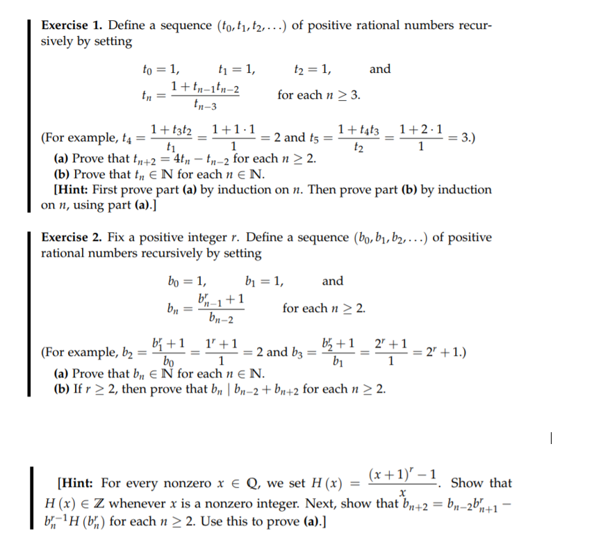 Solved Exercise 1 Define A Sequence To Ti T2 Of P Chegg Com