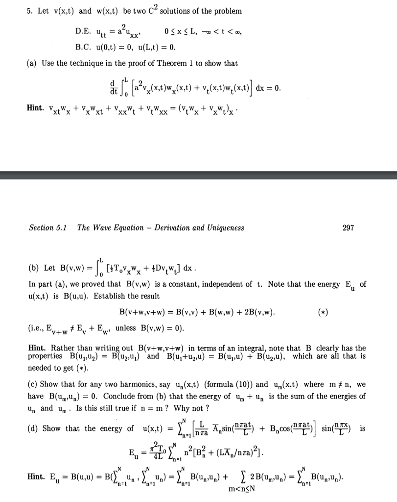 Theorem 1 Uniqueness Let U X T And U2 X T Be Chegg Com