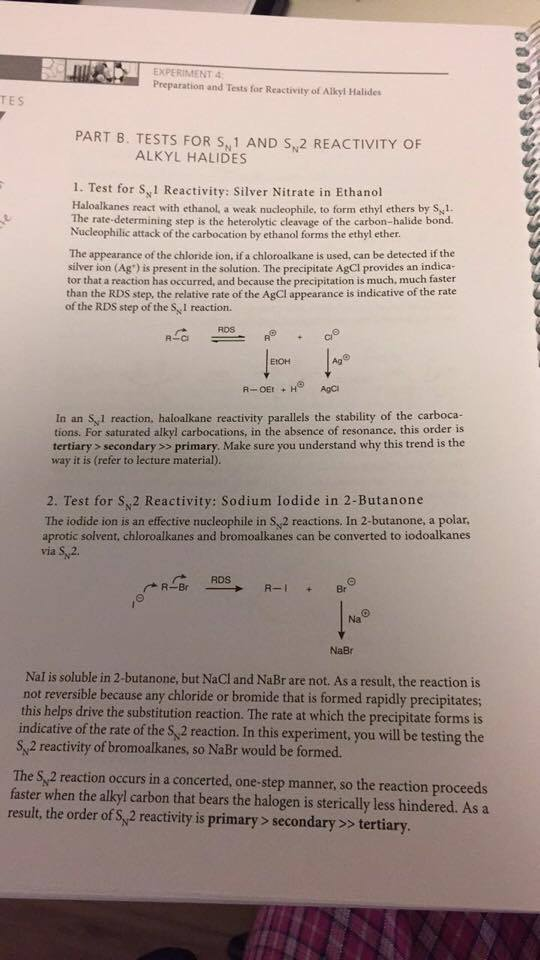 silver nitrate test for alkyl halides