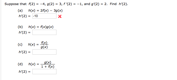 Solved Suppose That F 2 4 G 2 3 F 2 1 And G Chegg Com