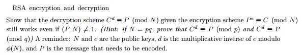 Solved Rsa Encryption And Decryption Mod N Given The En Chegg Com