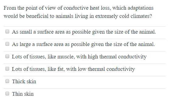 Solved From the point of view of conductive heat loss, which 