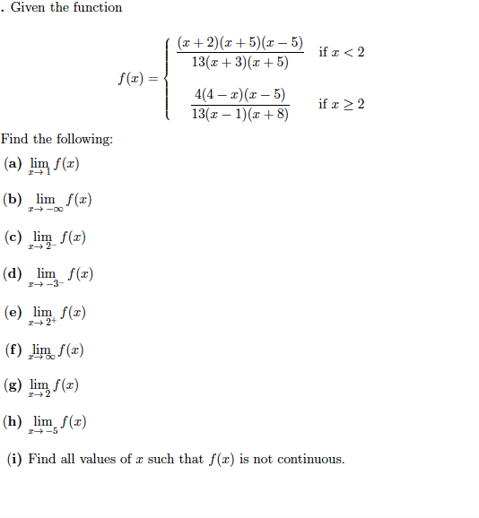 Given The Function F X X 2 X 5 X Chegg Com