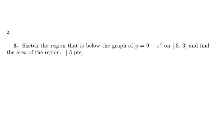 Solved Sketch The Region That Is Below The Graph Of Y 9