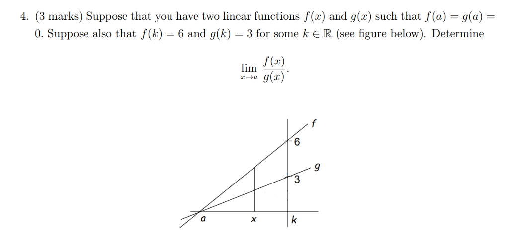 Solved 4 3 Marks Suppose That You Have Two Linear Func Chegg Com