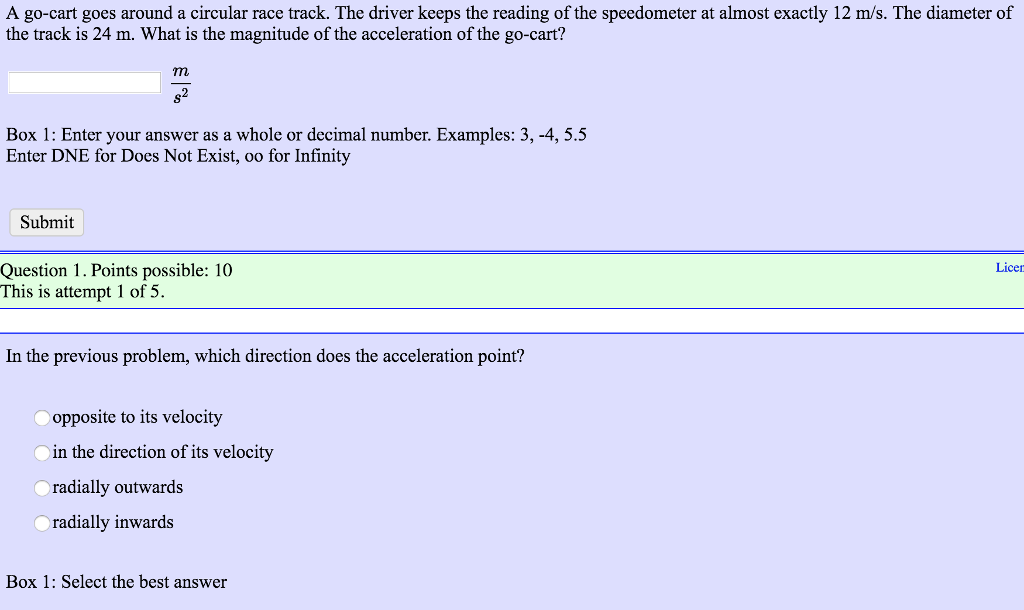 Solved A Go Cart Goes Around A Circular Race Track The D Chegg Com