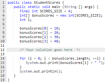 Solved Write a loop in java that sets each array element to | Chegg.com