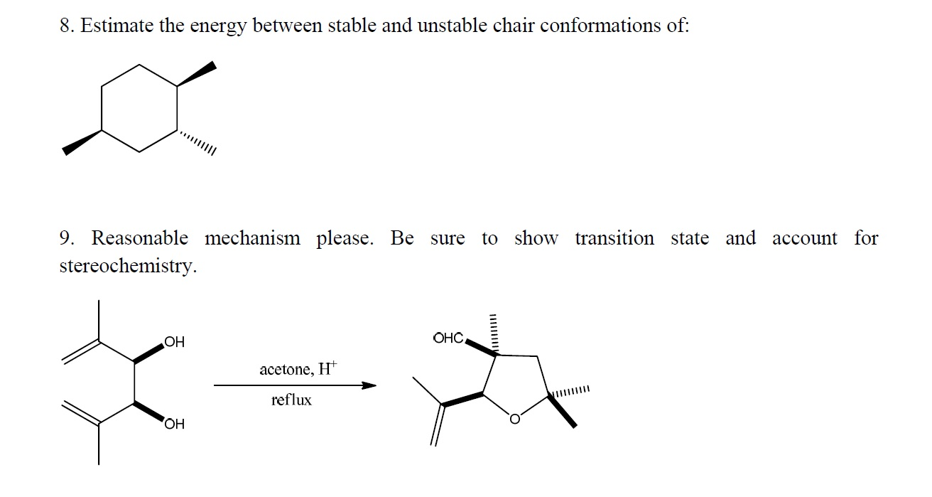 Estimate The Energy Between Stable And Unstable Chair Chegg Com