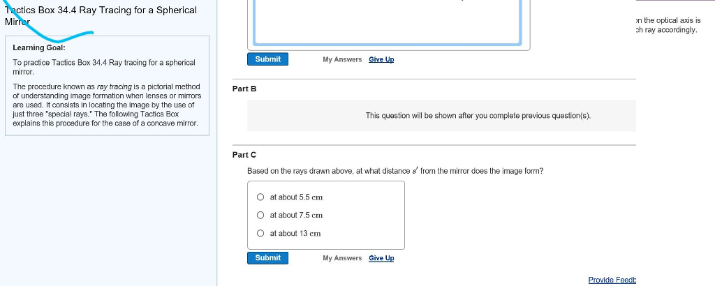Solved Ctics Box 34 4 Ray Tracing For A Spherical Learnin Chegg Com
