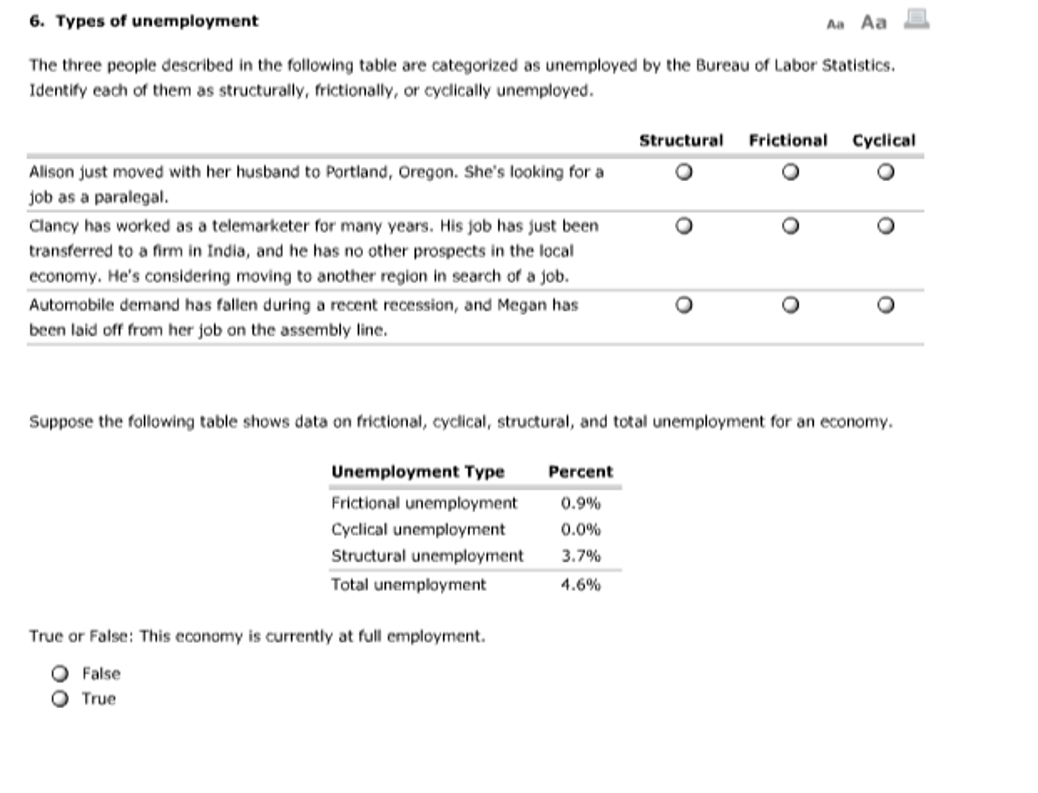 describe the three types of unemployment Compare and contrast the three types of unemployment discuss how these three types of unemployment demystify a common myth that “unemployment would not exist if the economy were operating efficiently. describe the three types of unemployment Compare and contrast the three types of unemployment discuss how these three types of unemployment demystify a common myth that “unemployment would not exist if the economy were operating efficiently.