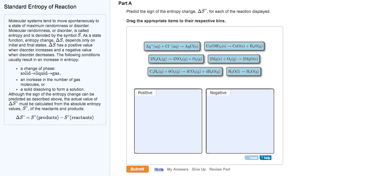 Solved Predict The Sign Of The Entropy Change, ?S?, For E